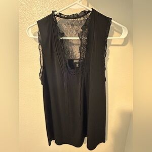 Express Black Lace Detail Blouse